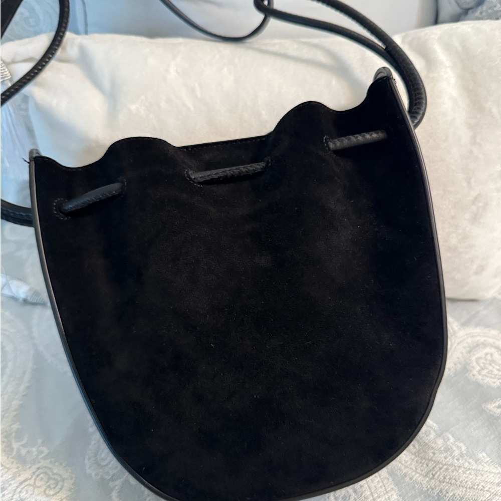 Rebecca Minkoff Suede Black Lulu Crossbody Bag - Picture 9 of 14